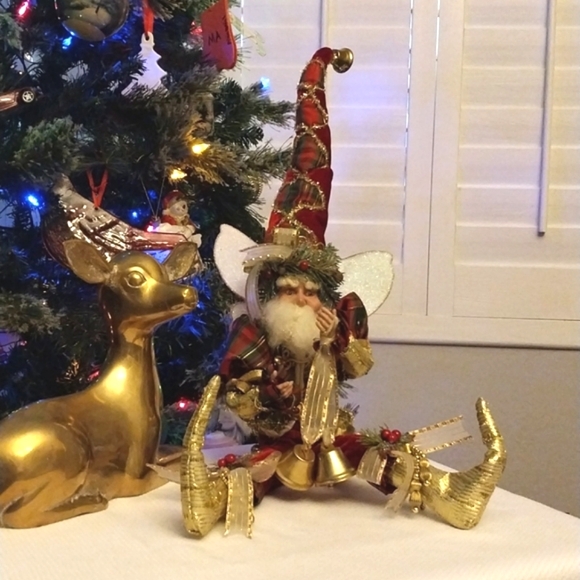 Mark Roberts Other - Mark Roberts Christmas Fairy Elf Blue Twinkling Eyes with Bells on